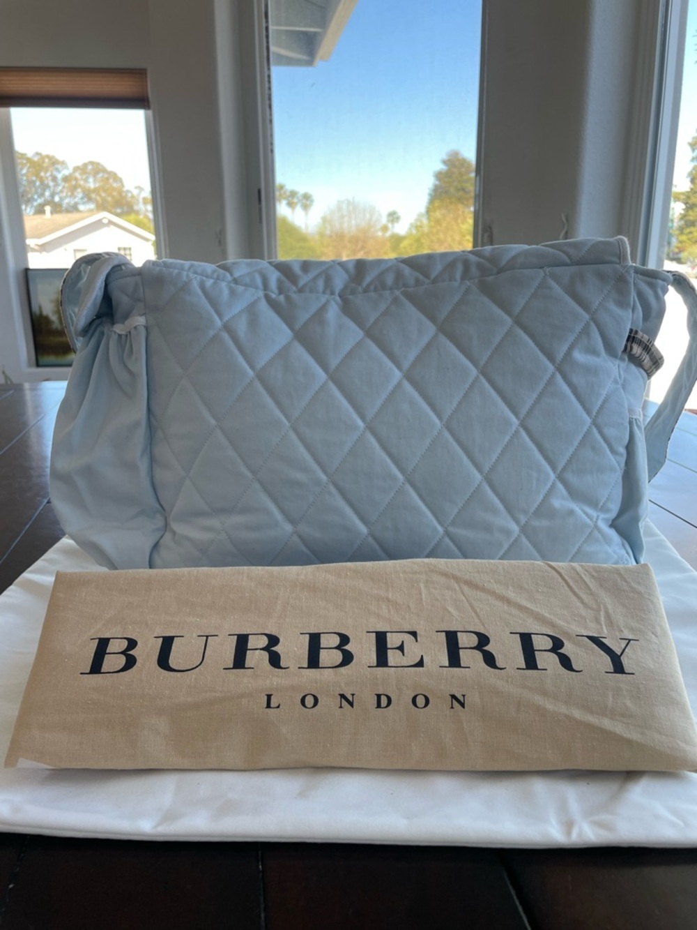 Burberry Light Blue Quilted Diaper/Changing Bag - Picture 2 of 6